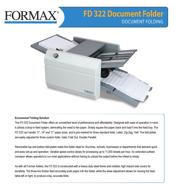 Formax FD-322 Paper Folder