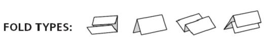 Letter fold, Half fold, Z-fold, Double-Parallel fold, and Gate fold