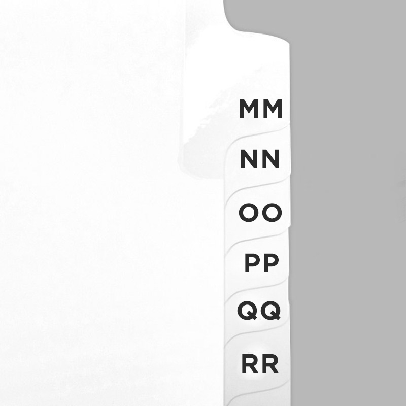 Alphabetical File Tabs