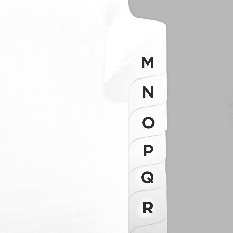 Alphabetical File Tabs