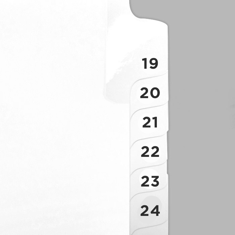 Numbered Tabs Numbered Tab Dividers
