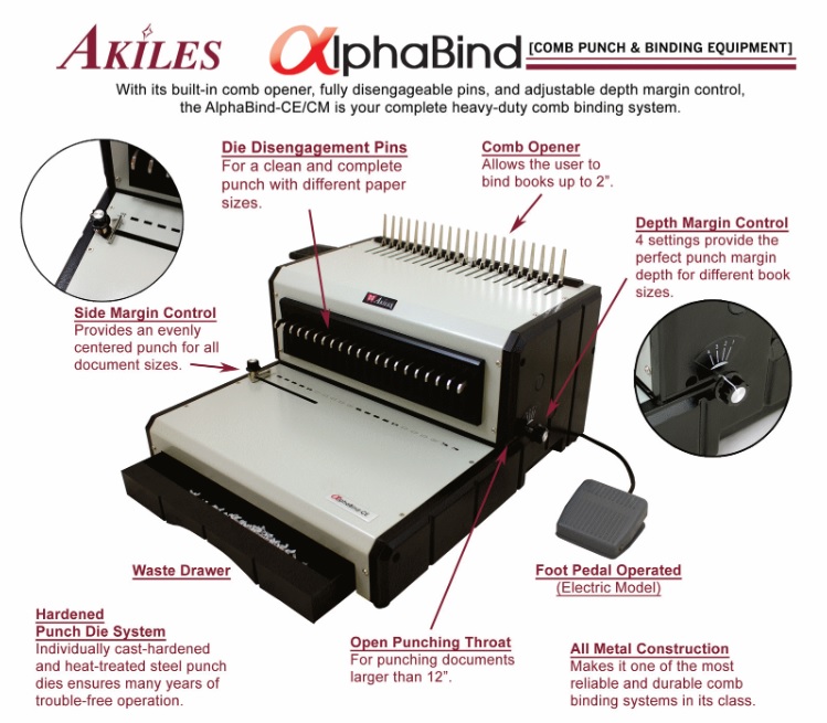 Akiles AlphaBind Comb Punch and Binding Machine