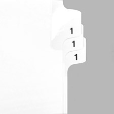 Index Tabs Individual Number Tabs