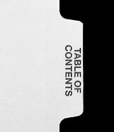 Index Tabs TOC Table of Contents - Binding Supplies Index Tabs TOC Table of Contents - Binding Supplies
